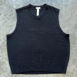 Dockers Black Cable Knit V-Neck Sweater Vest Men's XXL